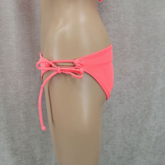 Victoria's Secret Coral Ruffled Flounce Bikini Tie Side Matching Set Ruffle - Picture 5 of 14